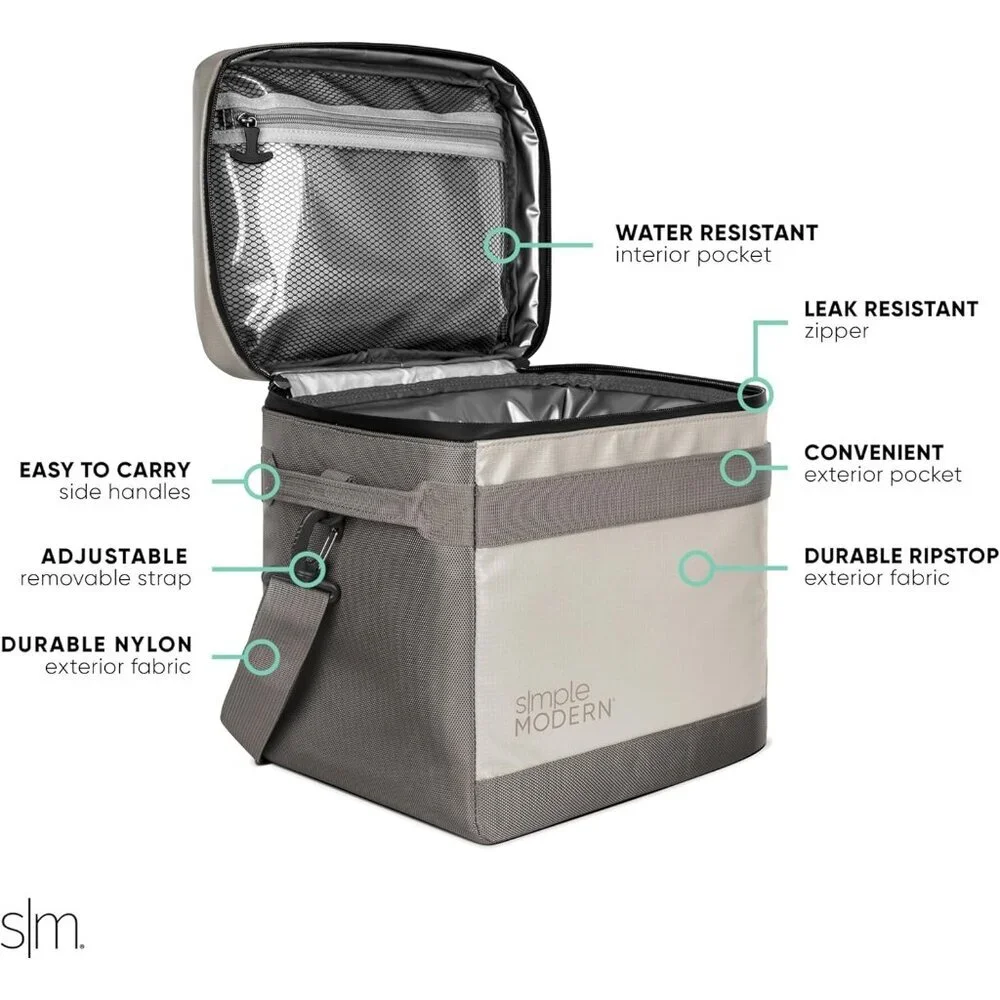 Men's Almond Birch Day Cooler Polyester Ice Cooler, Shoulder Strap Chest